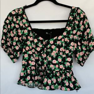 NWT Zara floral crop top
